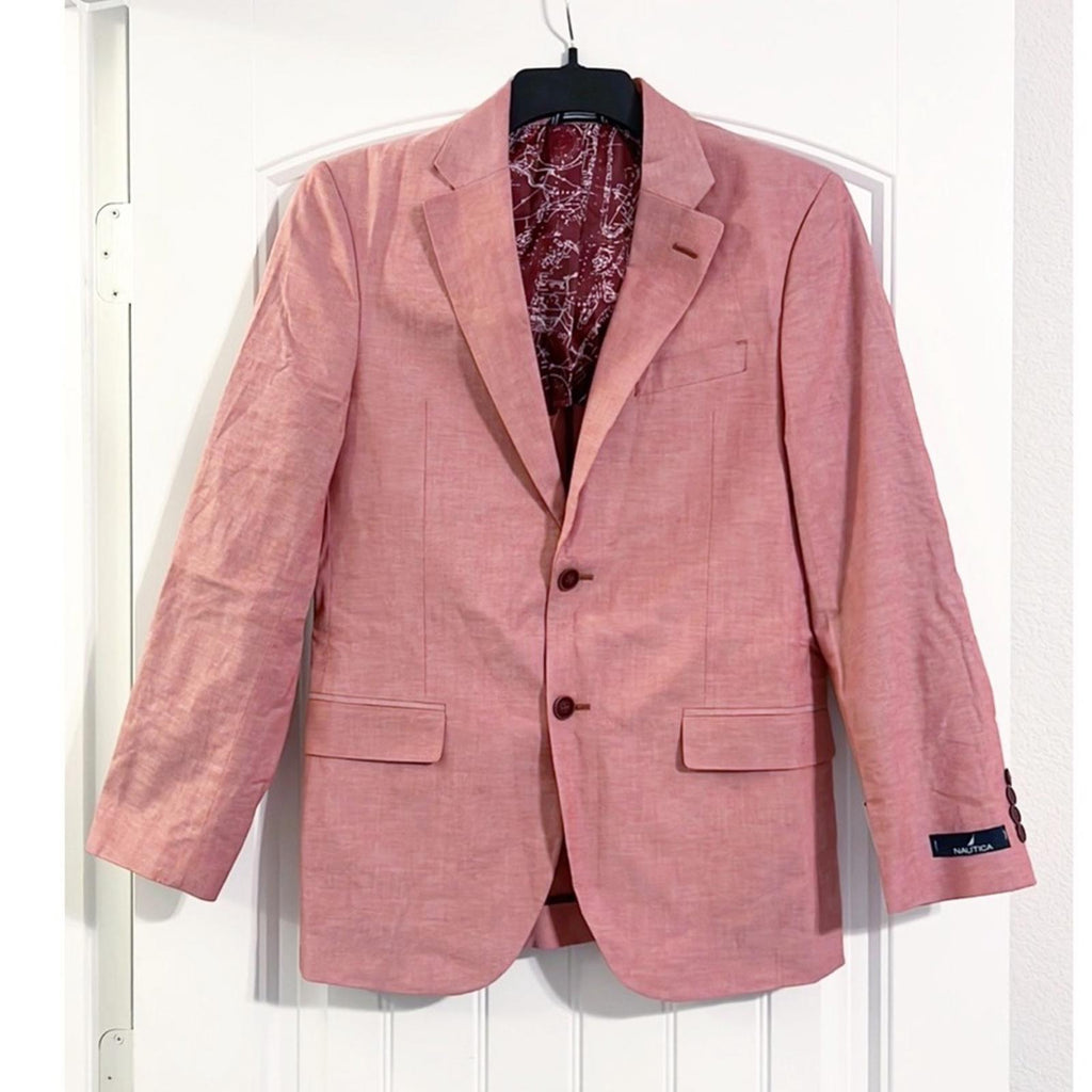 Nautica Blazer Modern-Fit Stretch Chambray Blazer Sport Coat Size 36R NWT $295