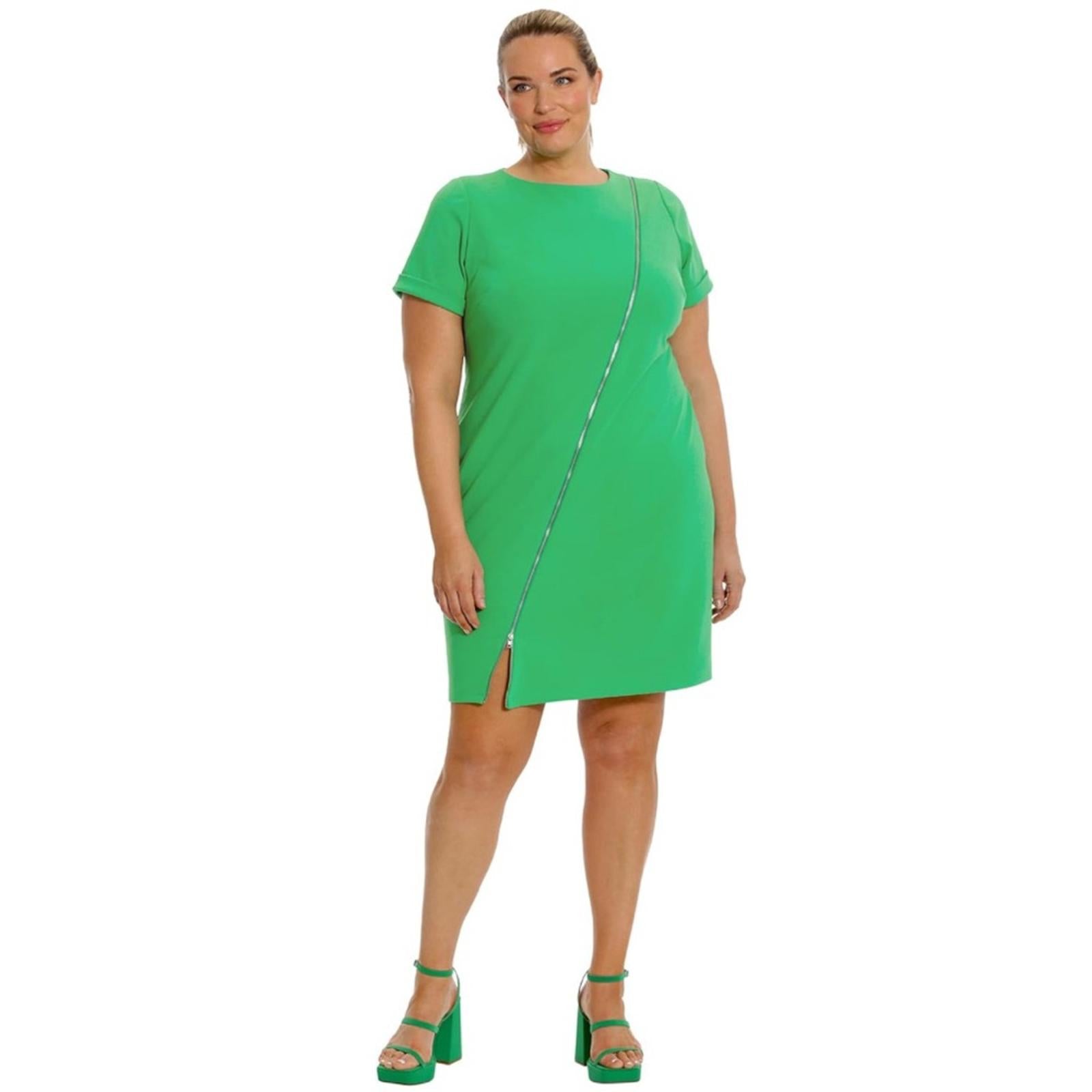 Donna Morgan Jewel-Neck Exposed-Zipper Mini Dress, Size 14 EXCELLENT