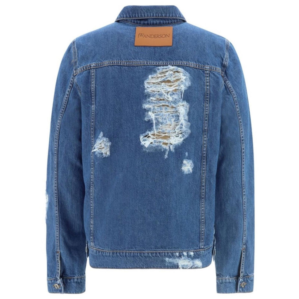 J.W. Anderson Distressed Denim Jacket in Light Blue, Size L New w/Tag 1,050