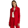 Lauren Ralph Lauren RED Thermal Tie Hooded Waffle Knit Cardigan Size XL NEW