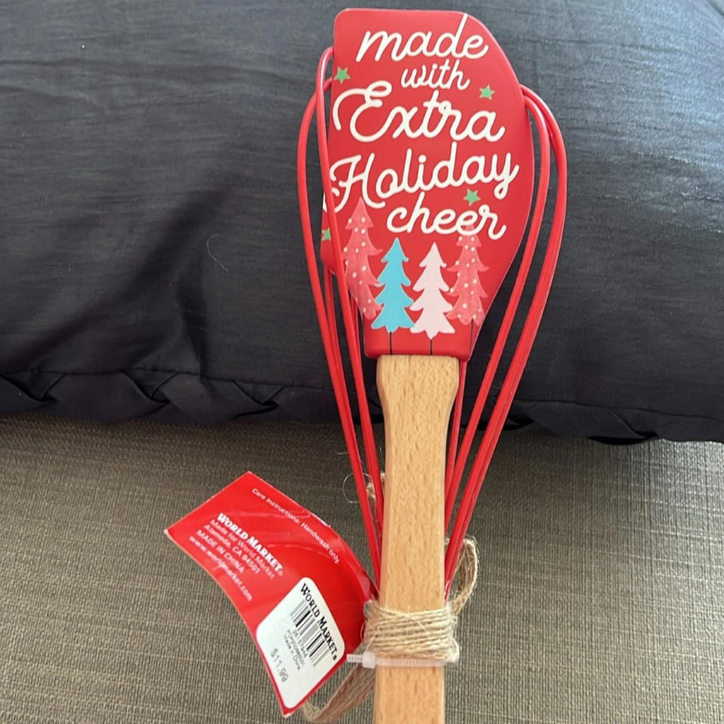 Whisk + 2 Spatulas, Red & Green New w/Tag