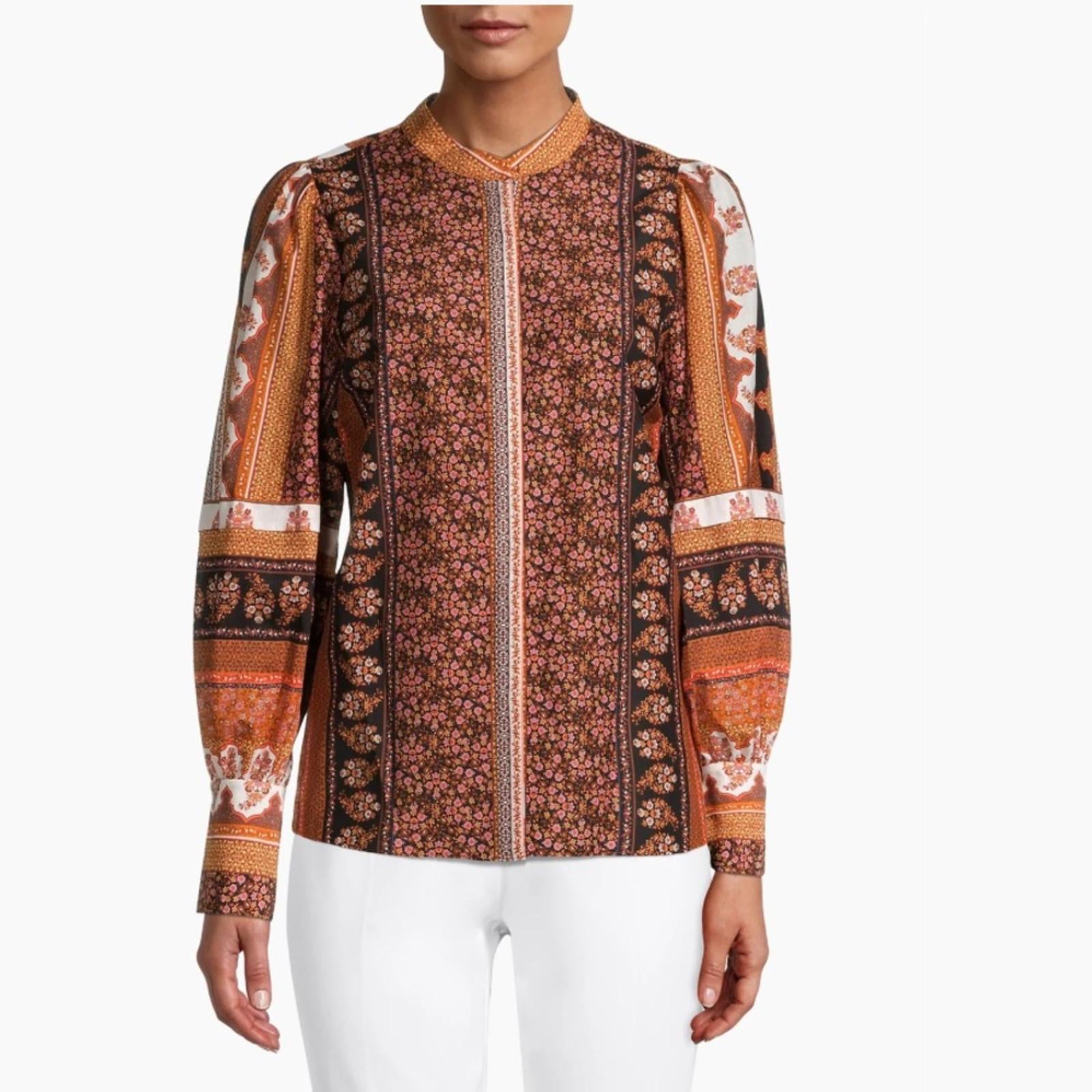 NWT Kobi Halperin Amy Printed Silk Blouse, Size L New w/Tag Retail $398 SOLD OUT