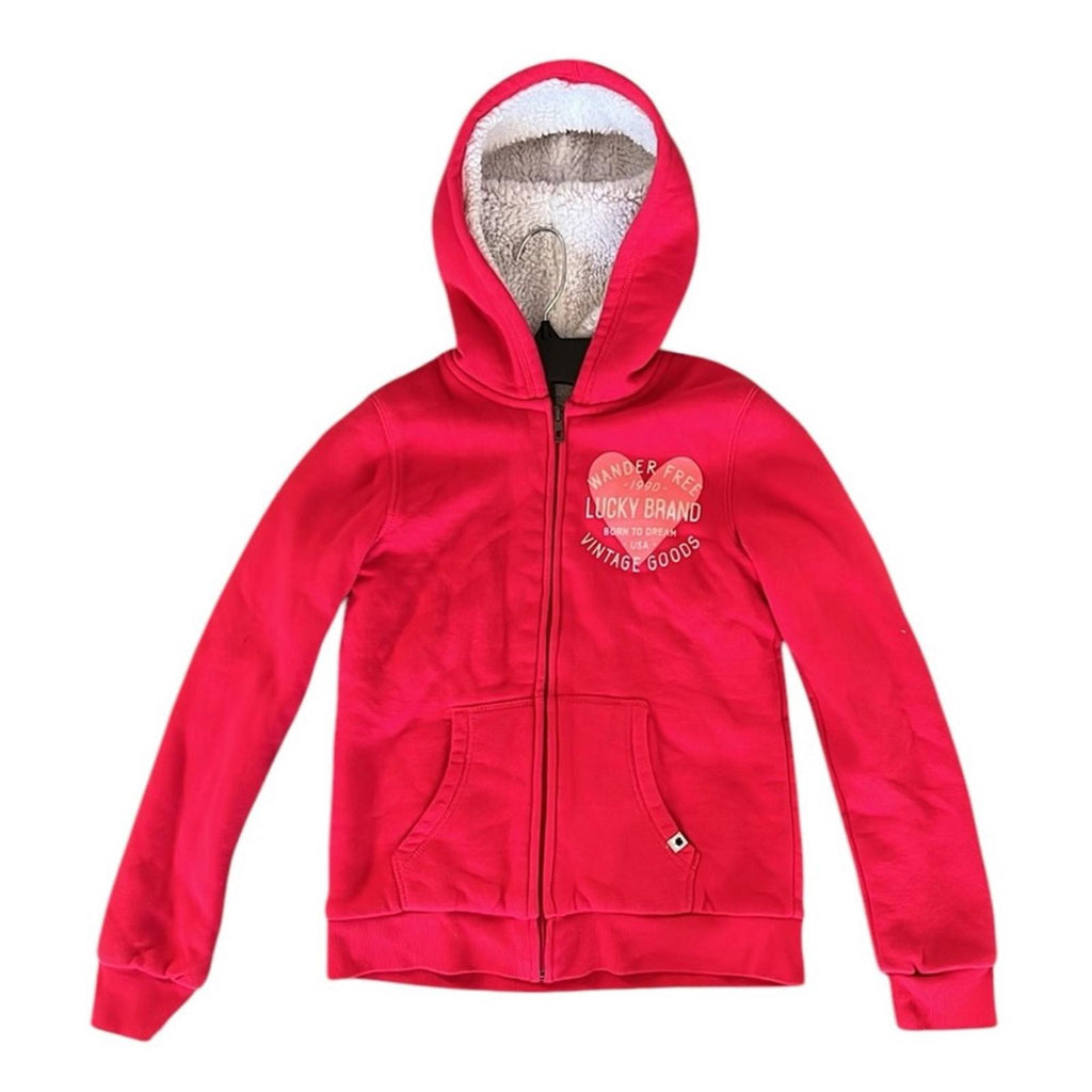 Lucky Brand Zip-Front Sweatshirt in Pink Size M (10/12) EXCELLENT!