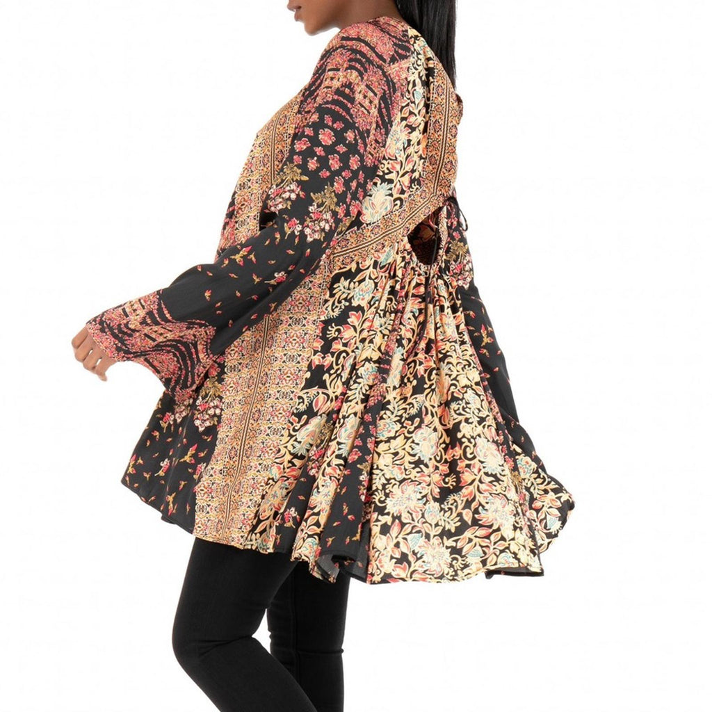 NEW Free People Stevie Printed Tunic-Black, Size XS New w/Tag Retail $128