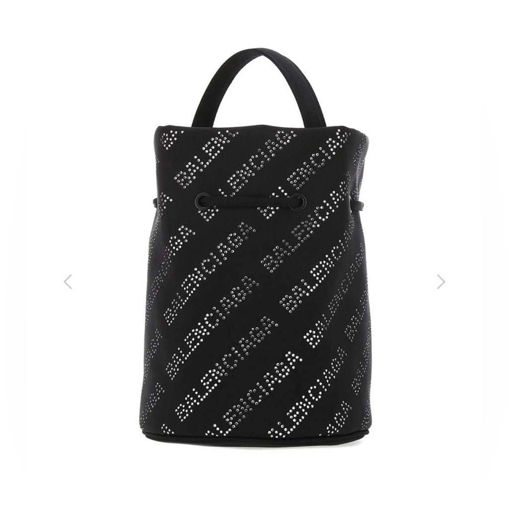 NEW Balenciaga Wheel XS Drawstring Bucket Bag, Black/Crystal $1,390 Sold Out