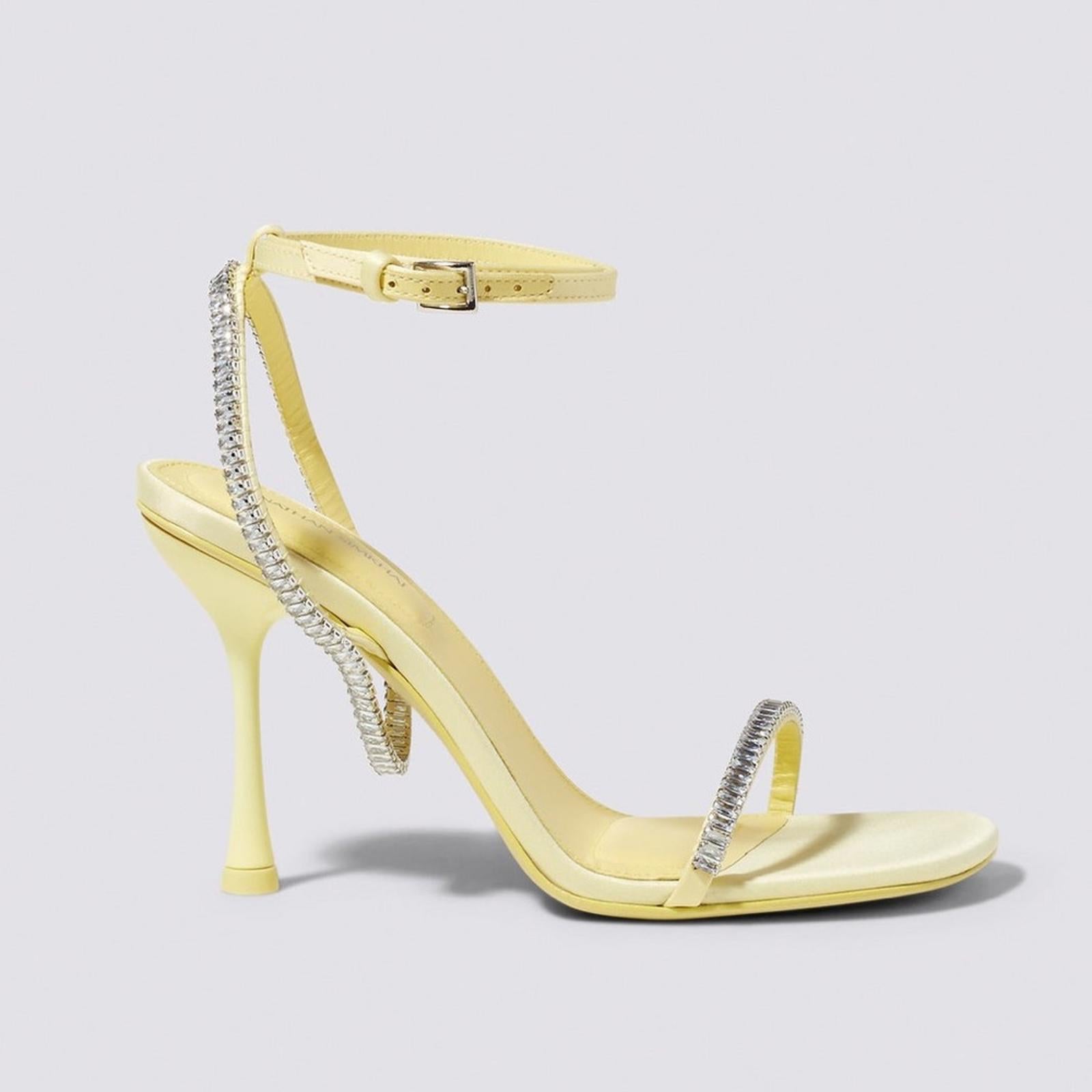 Jonathan Simkhai Luxon Crystal Harness Sandals in Daffodil Size 41 EXCELLENT!