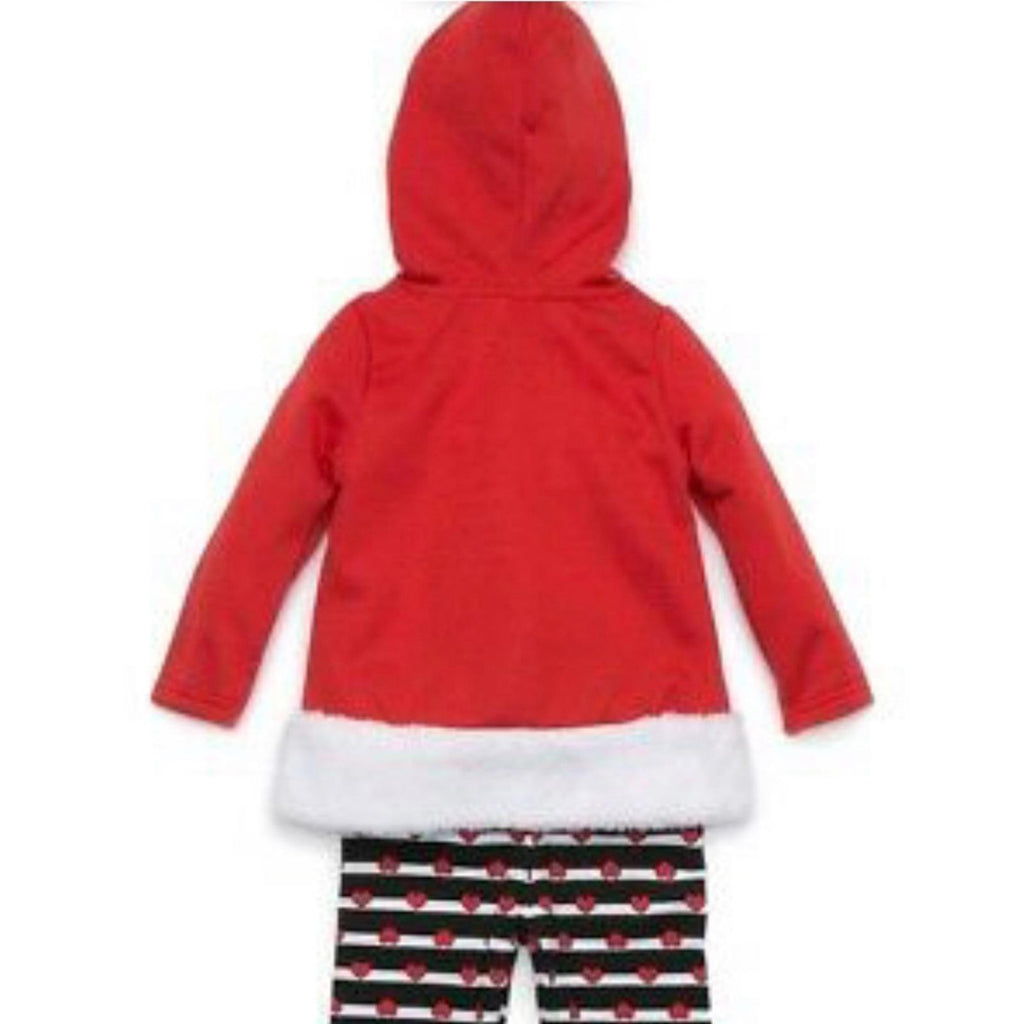 Nannette Kids 2-pc Red Panda Bear Faux Fur Matching Hoodie & Pants, 6-9Mos NWT