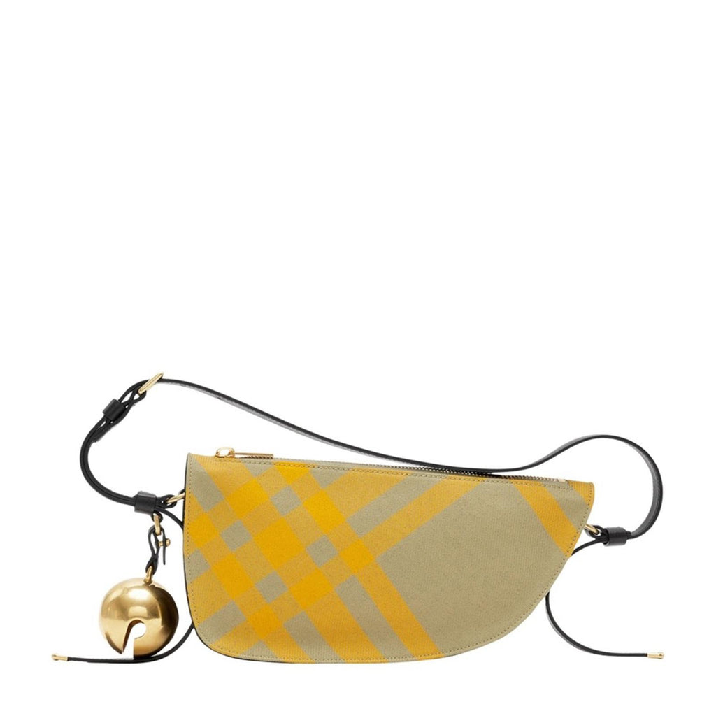 New BURBERRY Mini Shield Check Sling Shoulder Bag, Hunter Ip Check, New w/Tag
