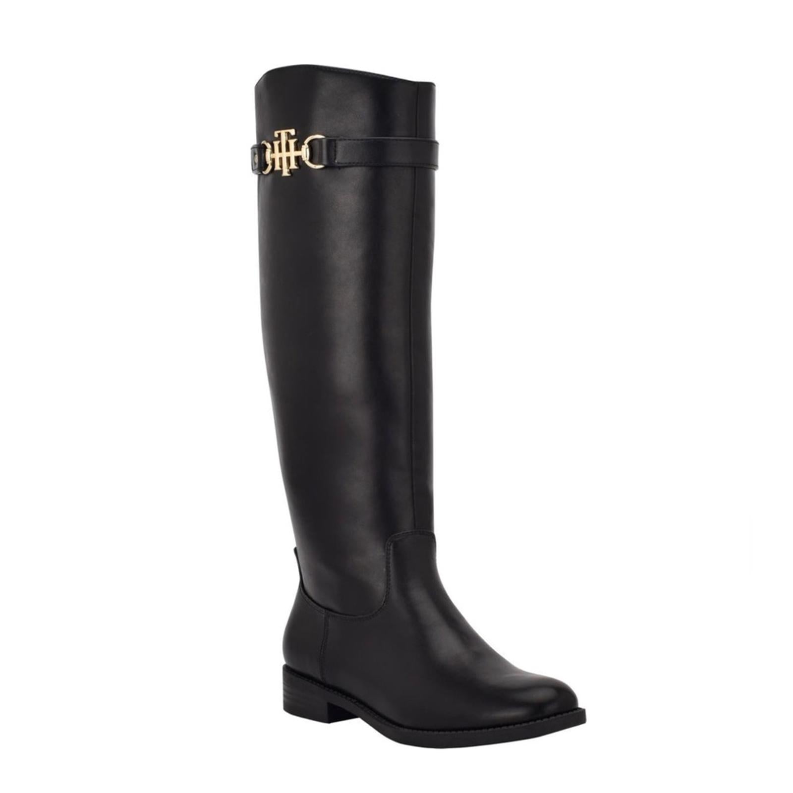 Tommy Hilfiger Inezy Riding Boots, Black Size 8.5 in Original Box Retail $149.50