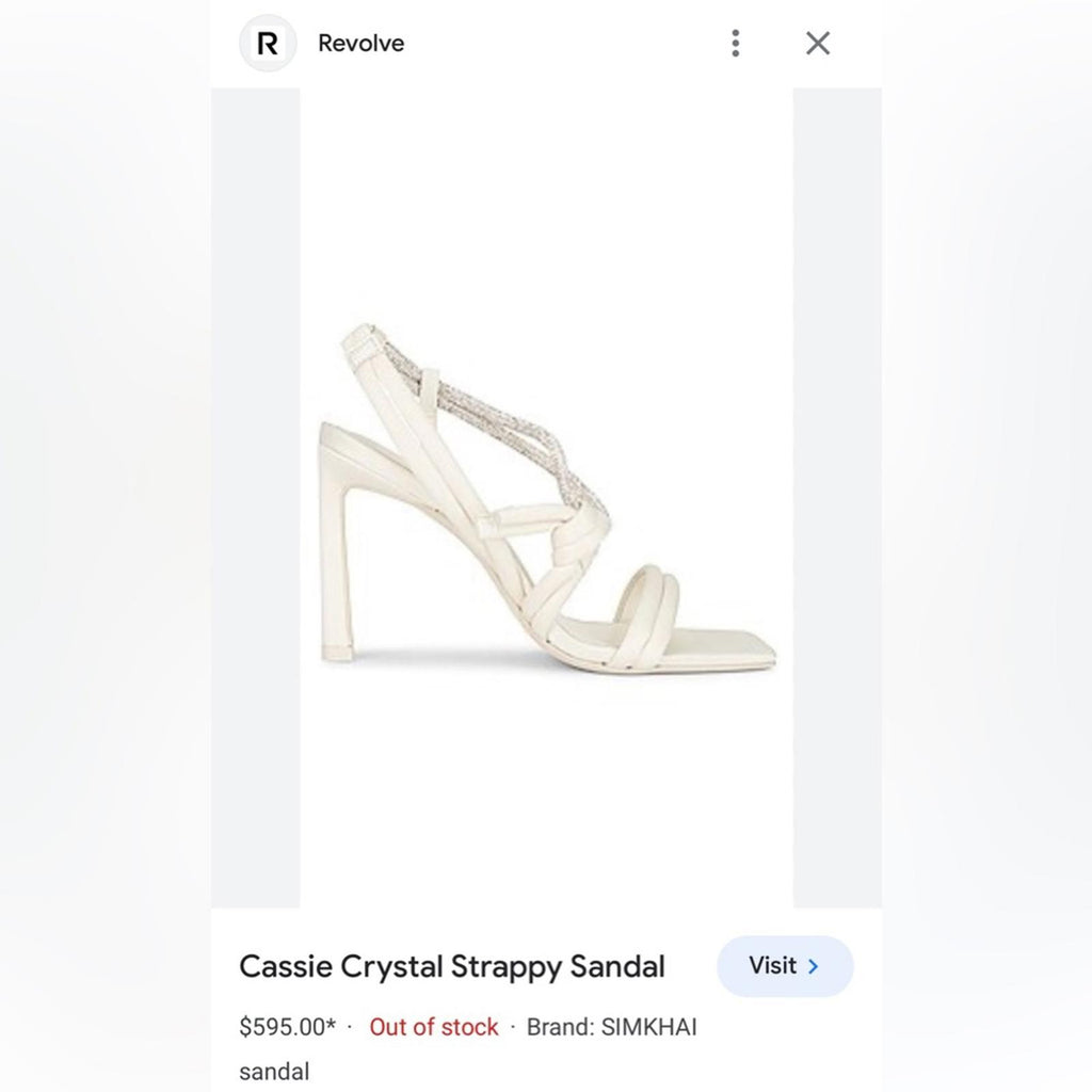 Jonathan Simkhai Revolve Cassie Crystal Strappy Sandal in Ivory, Size EU 41 $595