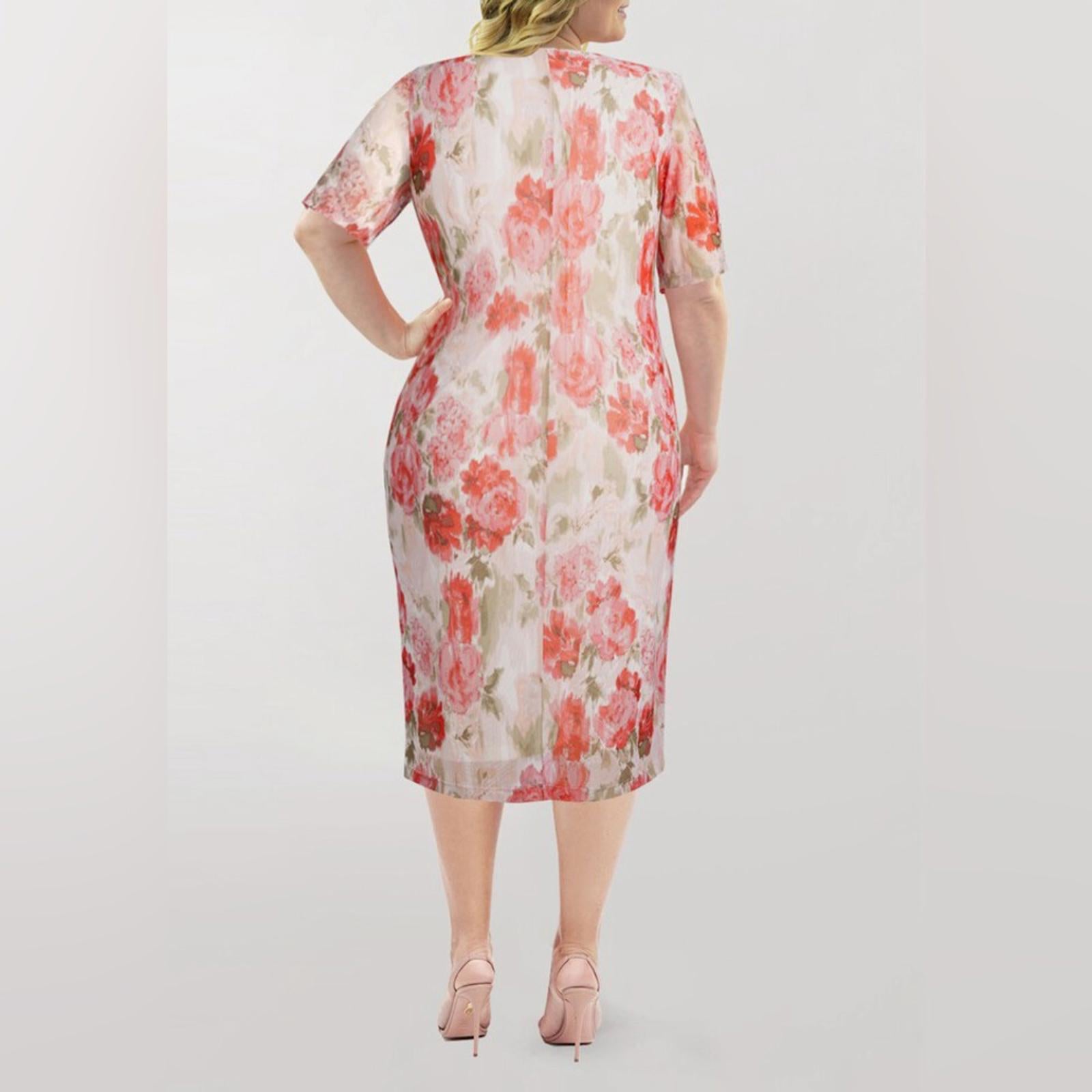 Marée Pour Toi Stretch Sheath Midi Dress, Size 1X New w/Tag Retail $89