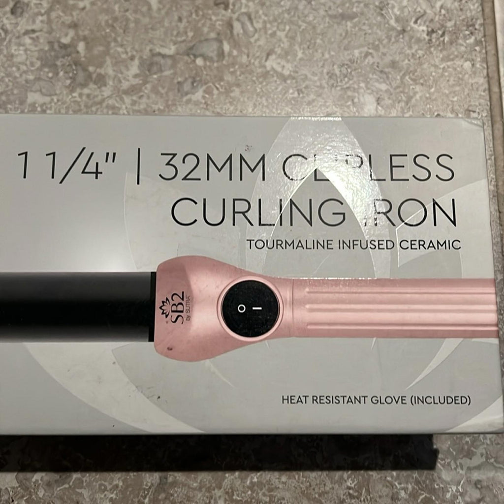 SB2 1¼” | 32MM Clipless Curling Iron +Heat Resistant Glove Lifetime Warranty NWT
