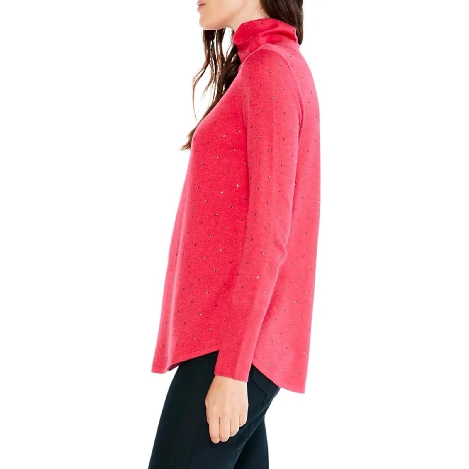 NIC+ZOE Twinkle Turtleneck Sweater in Rose, Size M New w/Tag Retail $158