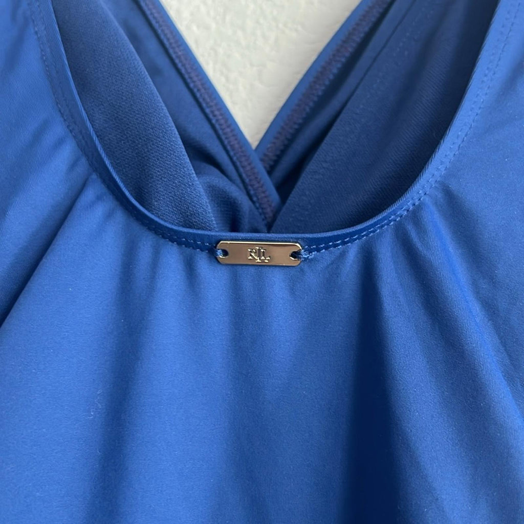 Lauren Ralph Lauren Stretch Tummy Control Twist Front Swimsuit, Size 6 NWT