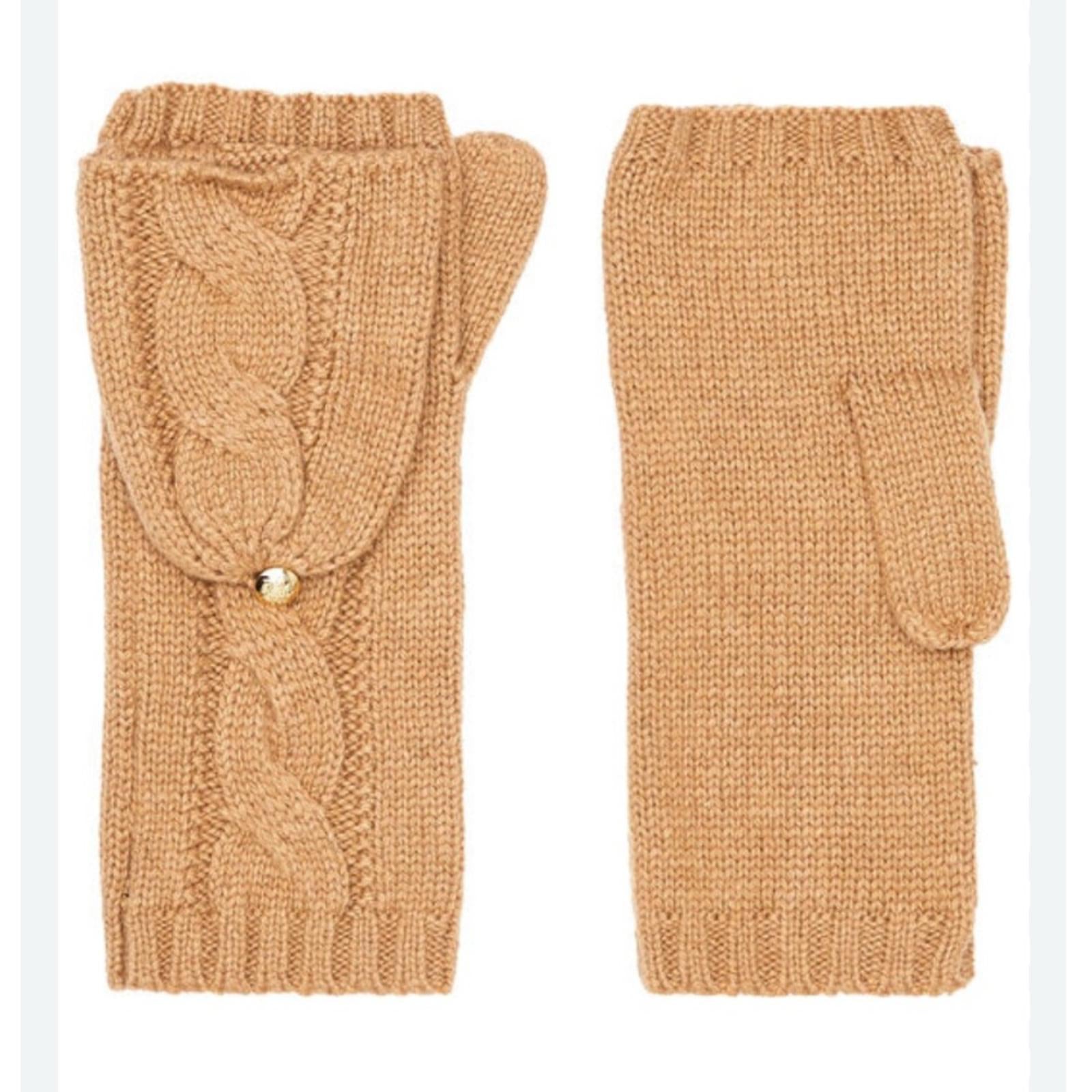 Lauren Ralph Lauren Cable Pop-Top Glove in Classic Camel, NWT, One Size