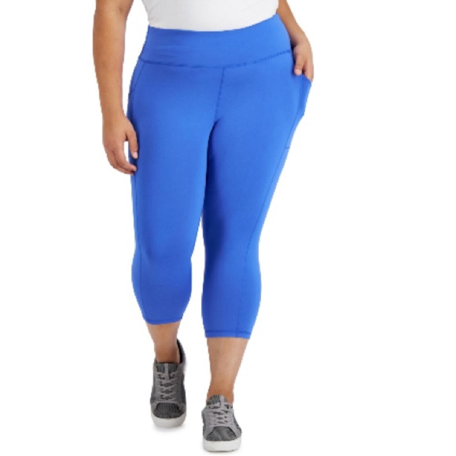 ID Ideology Crop High-Rise Side Pocket Leggings, Blue Illusion Plus Size 3X NWT