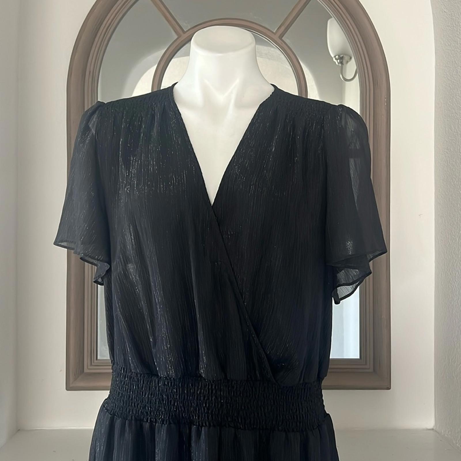 Michael Kors Tiered Smocked Dress w/Flutter Sleeve & Surplice Neckline Sz 1X NWT