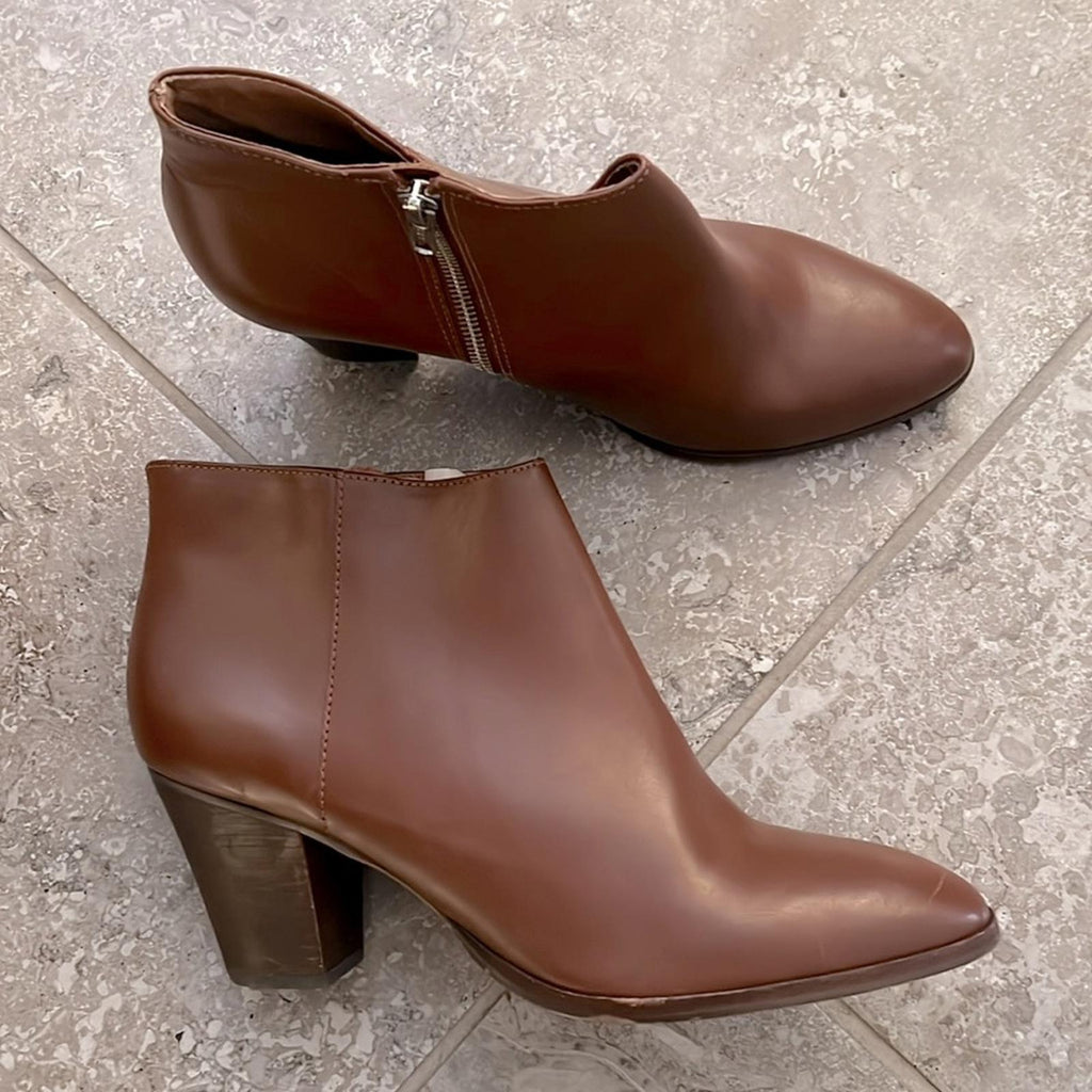 NEW J. Crew Brown Leather Ankle Boots, Size 12 New w/o Box