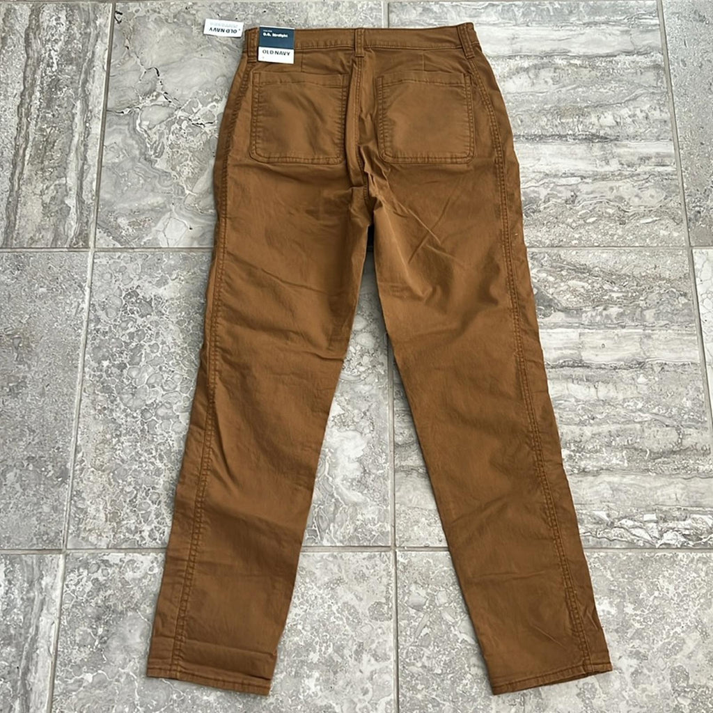 NWT Old Navy BROWN High-Rise OG Straight Jeans/Pants, Size 8 New w/Tag