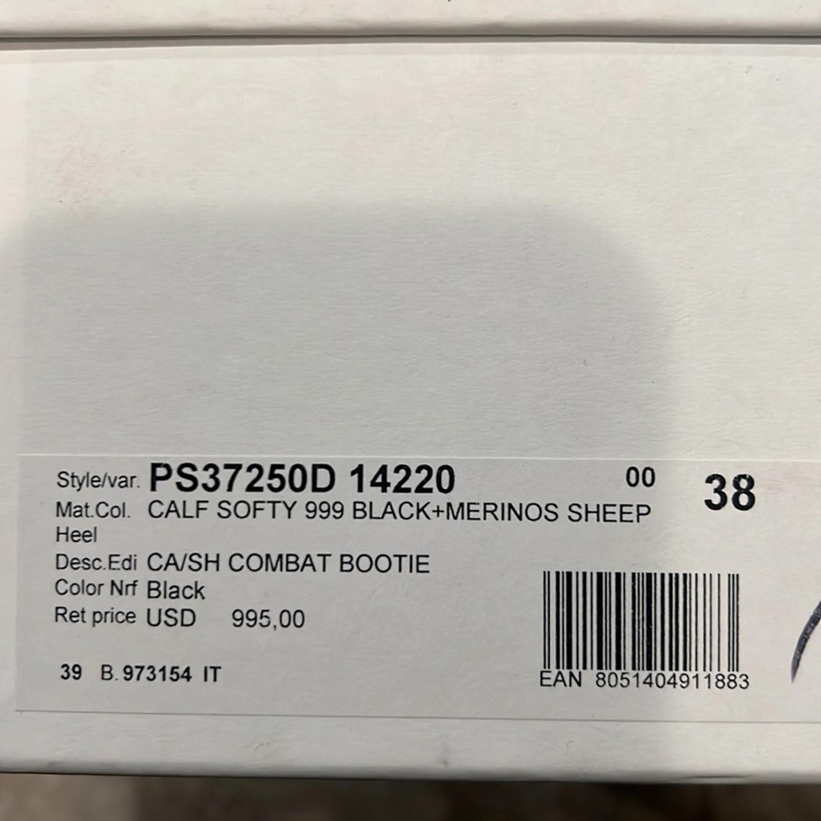 Proenza Schouler CA/SH Shearling Booties in Black, Size 38 NEW in Box + DustBag