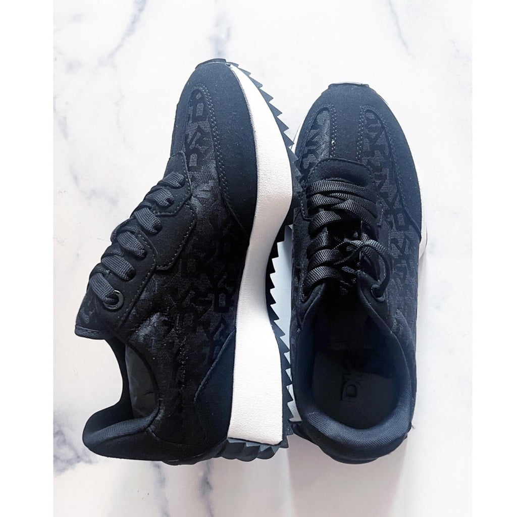 DKNY Women’s Naples Checkered Running Sneakers in Black, Size US 5/ EU 35, NEW