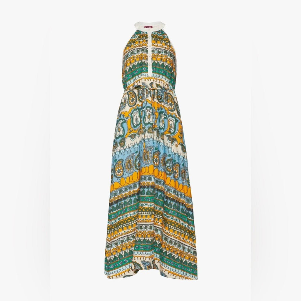 STAUD Lisette Paisley Print Maxi Dress, Size S, New w/Tag