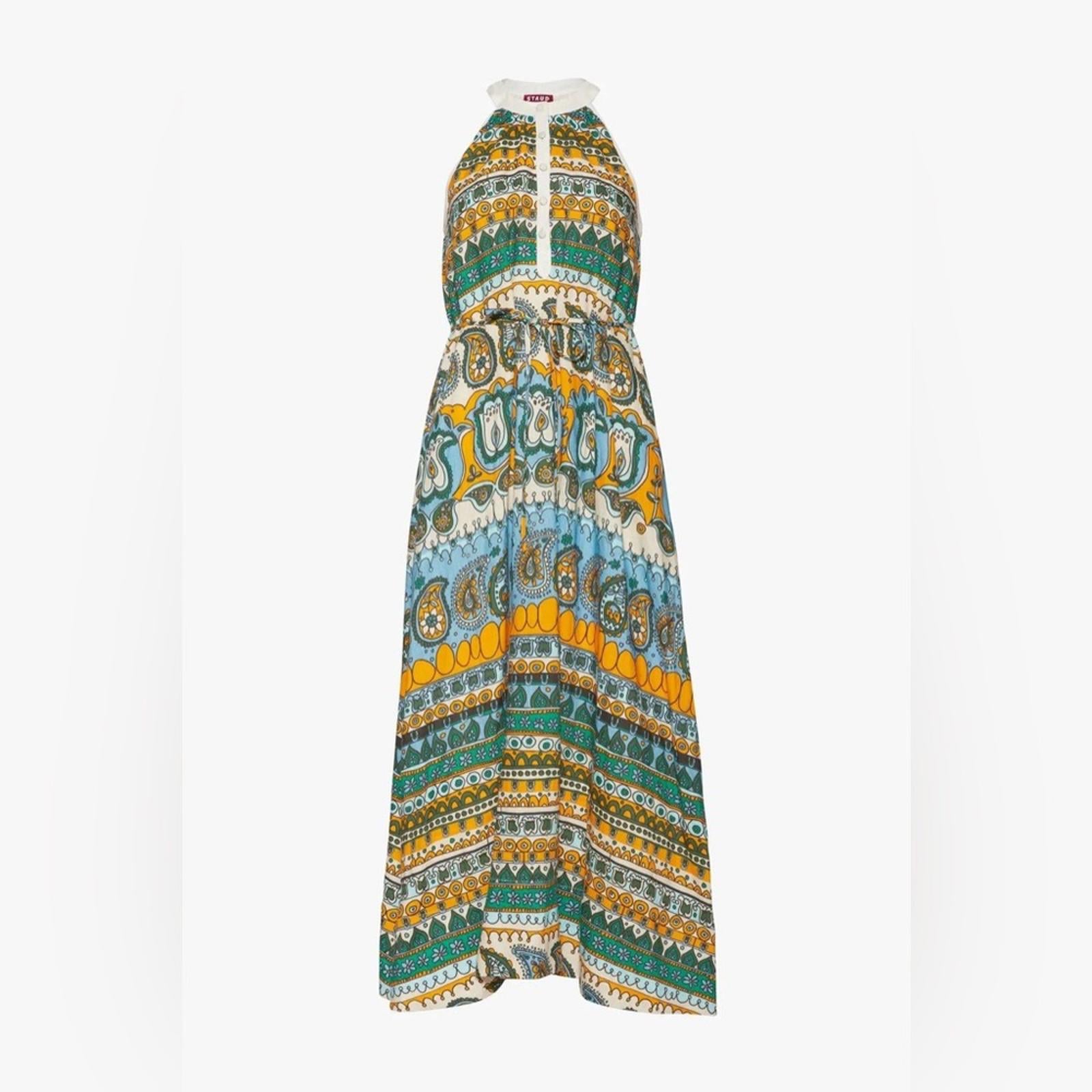 STAUD Lisette Paisley Print Maxi Dress, Size S, New w/Tag