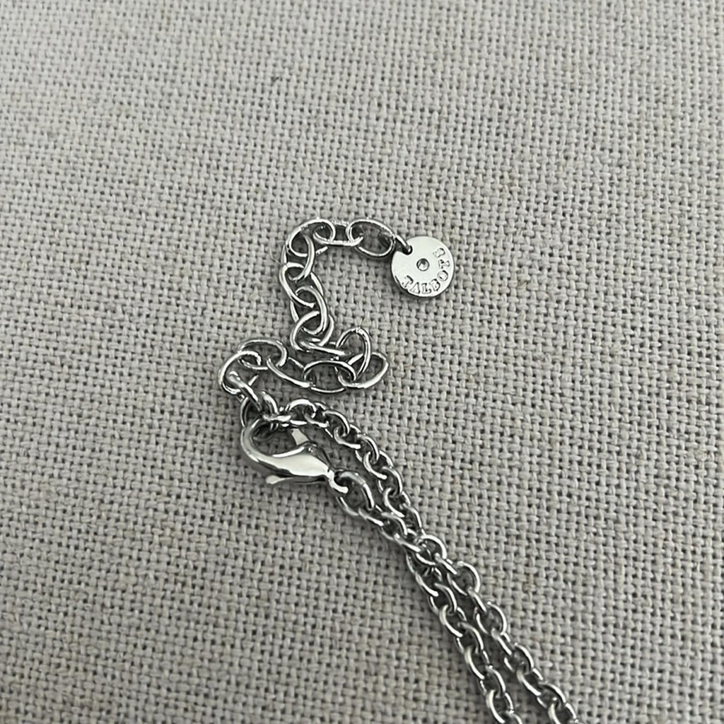 Talbots Silver-Tone Beaded Necklace in Blue, White