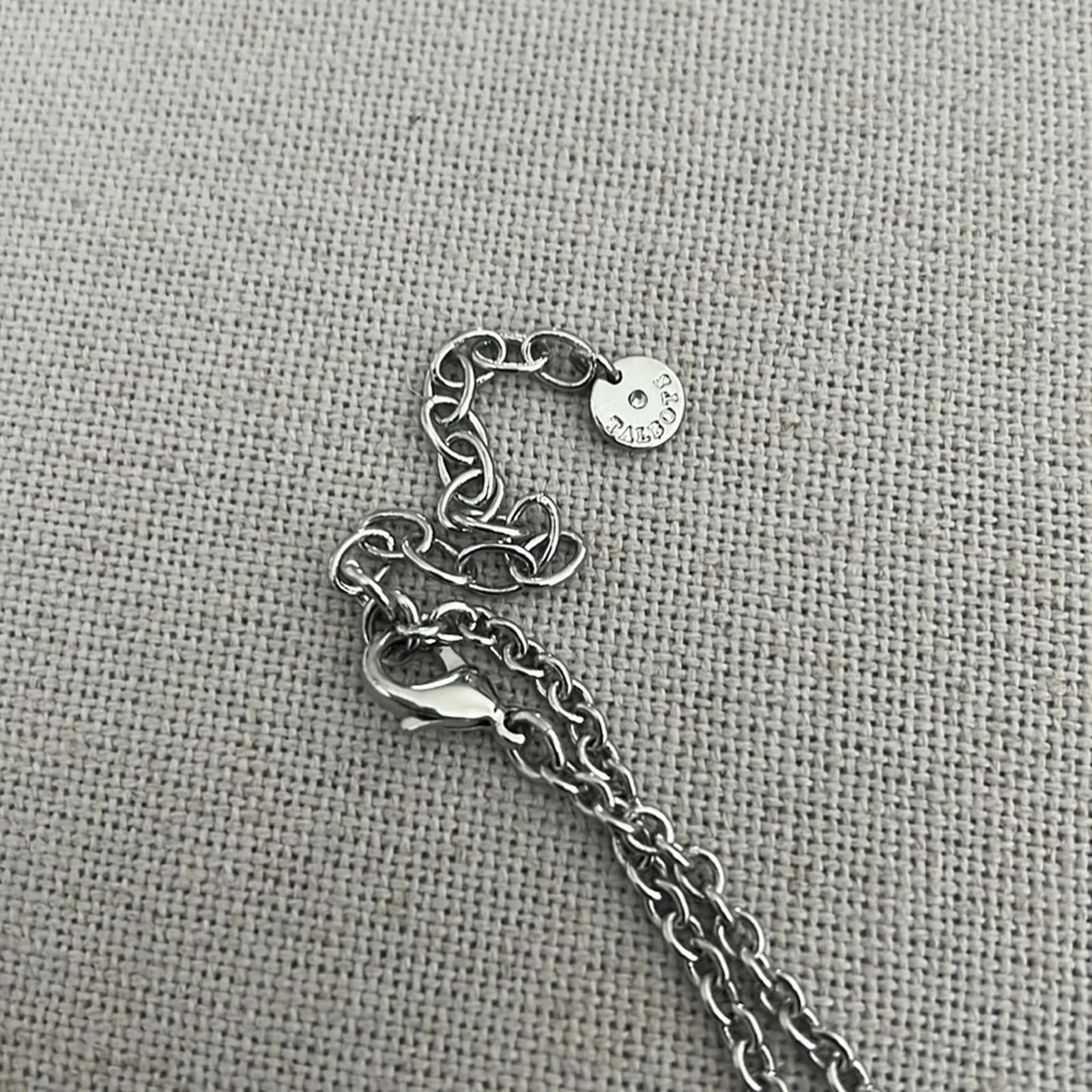 Talbots Silver-Tone Beaded Necklace in Blue, White