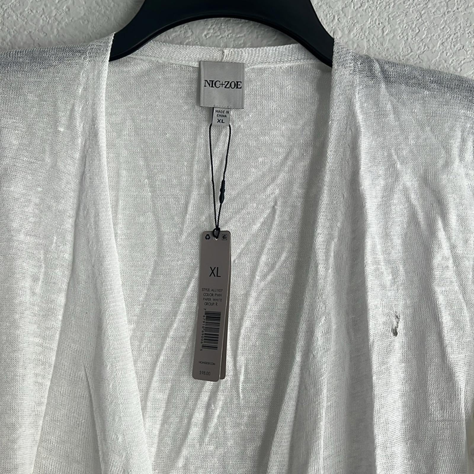 NIC+ZOE Lightweight Four-Way Cardigan in Paper White, NWT, Size XL
