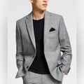 Bar III Glen Plaid Skinny-Fit Suit Jacket in Black/White Size 44L New w/Tag $425