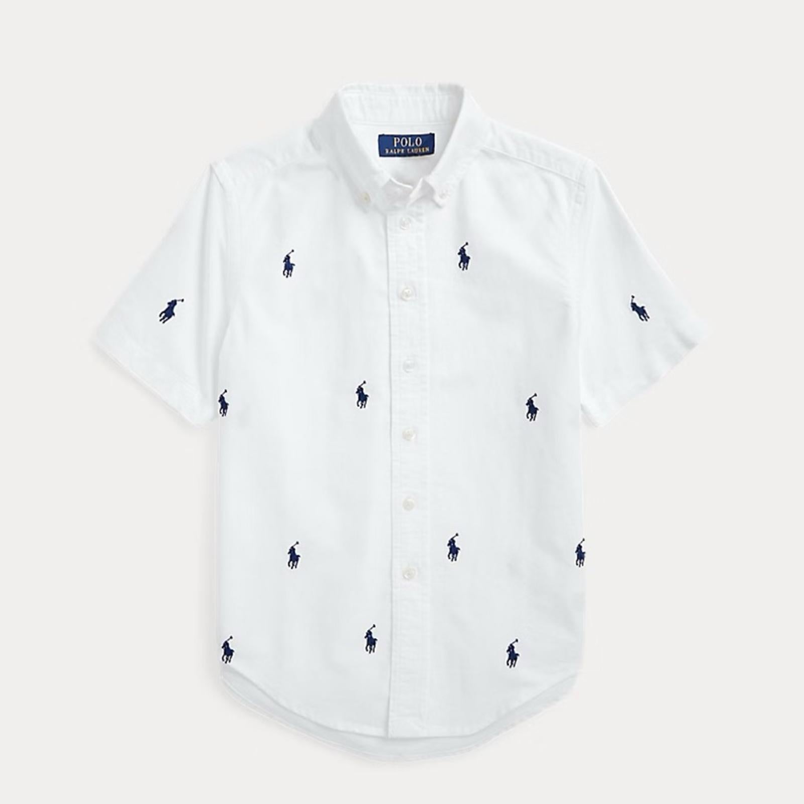 Polo Ralph Lauren Logo Embroidered Oxford Short-Sleeve Shirt Size XL(18-20) NWT