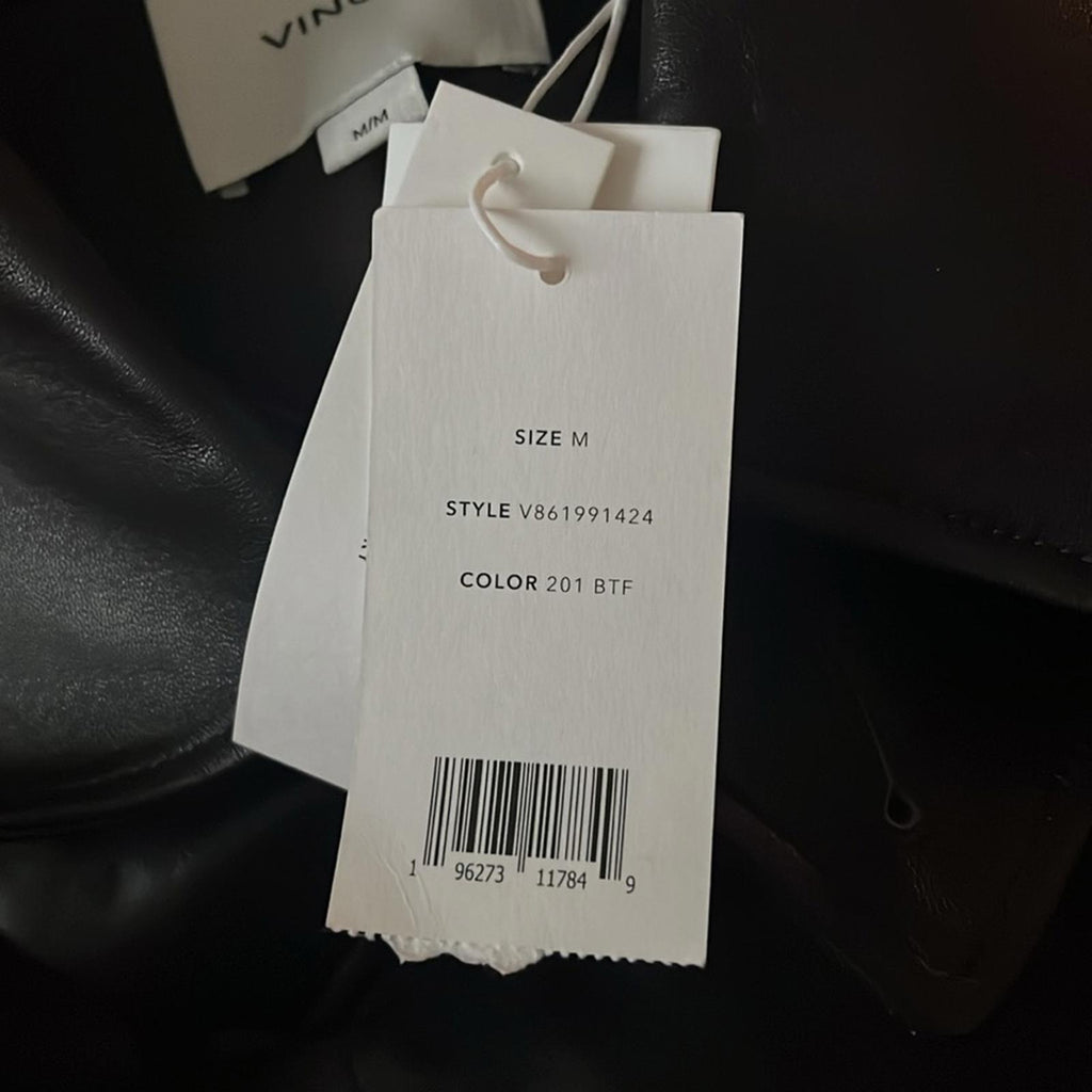 Vince 100% Lamb Leather Safari Jacket in Brown, Size M New w/Tag Retail $1495