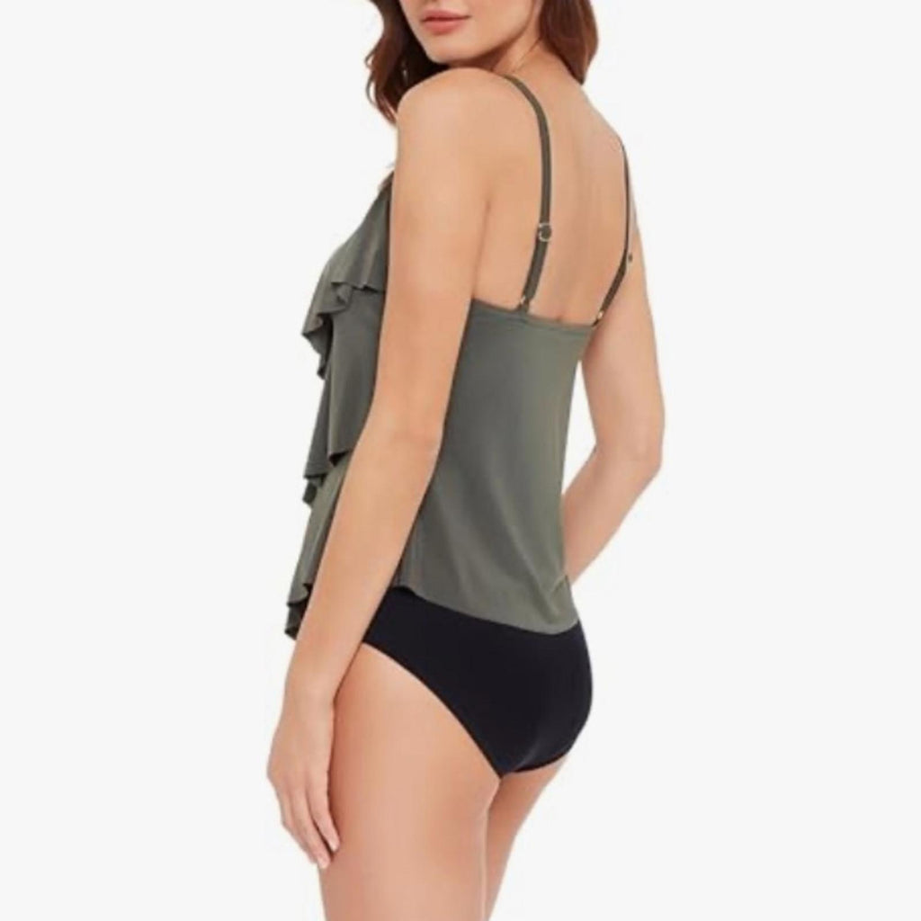 MagicSuit Rita Soft Cup Adjustable Strap Tankini in Military Green, Size 14 NEW