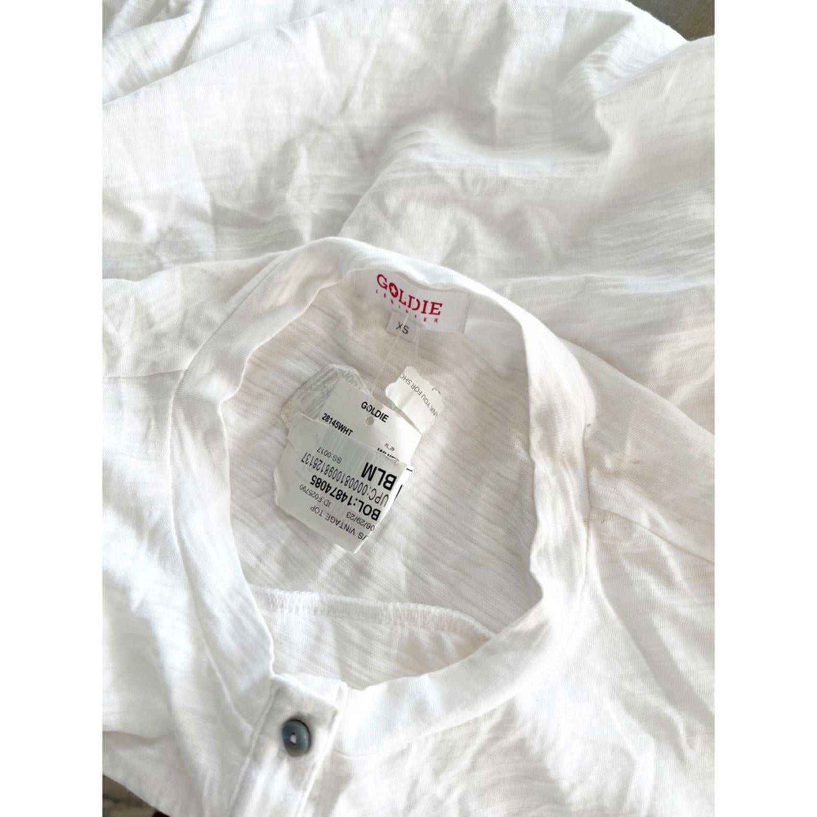 NEW Goldie Lewinter WHITE Pima Cotton Vintage Top, Size XS New w/Tag (Sold Out)