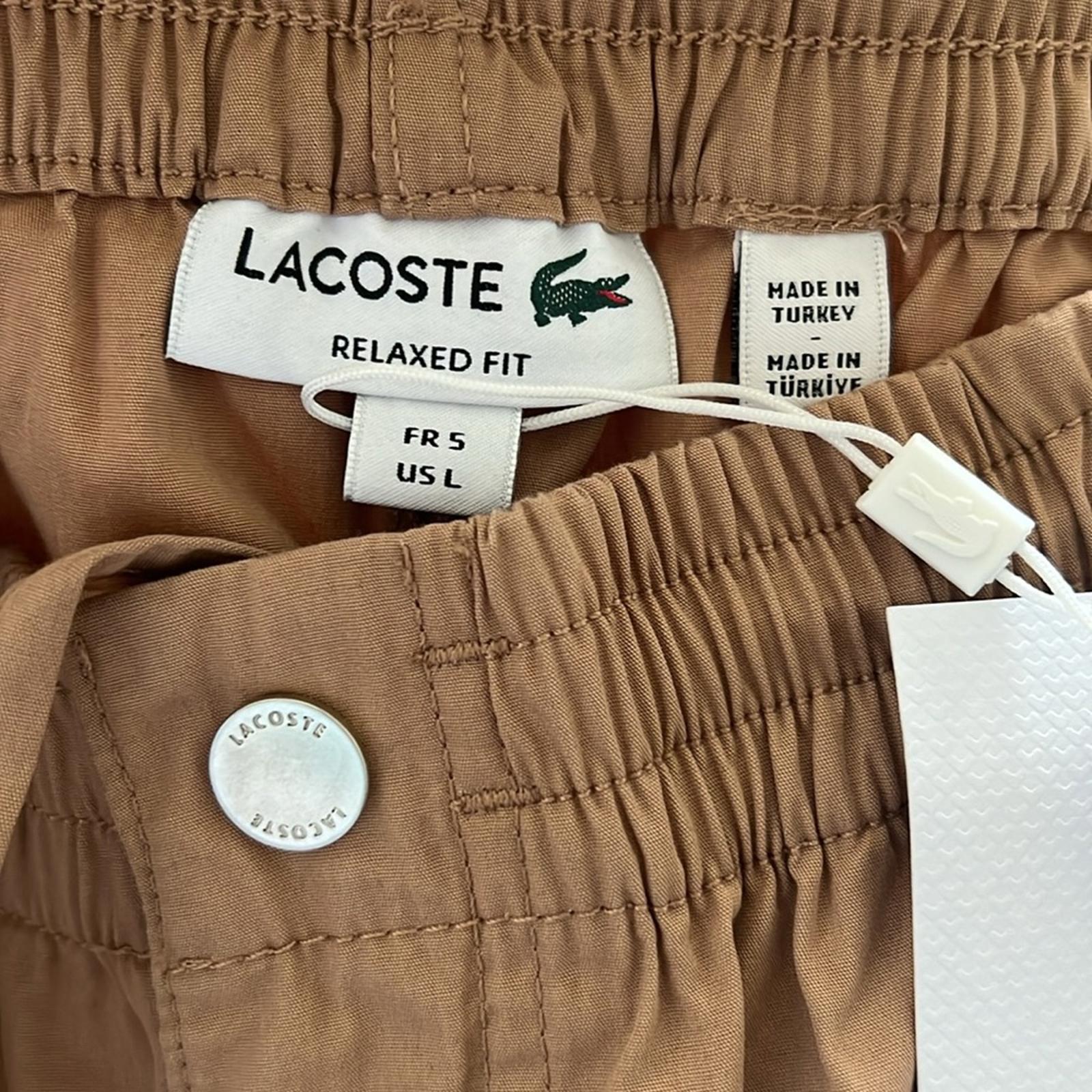 Lacoste Men’s Relaxed Fit Track Pants in Beige, NWT, Size L