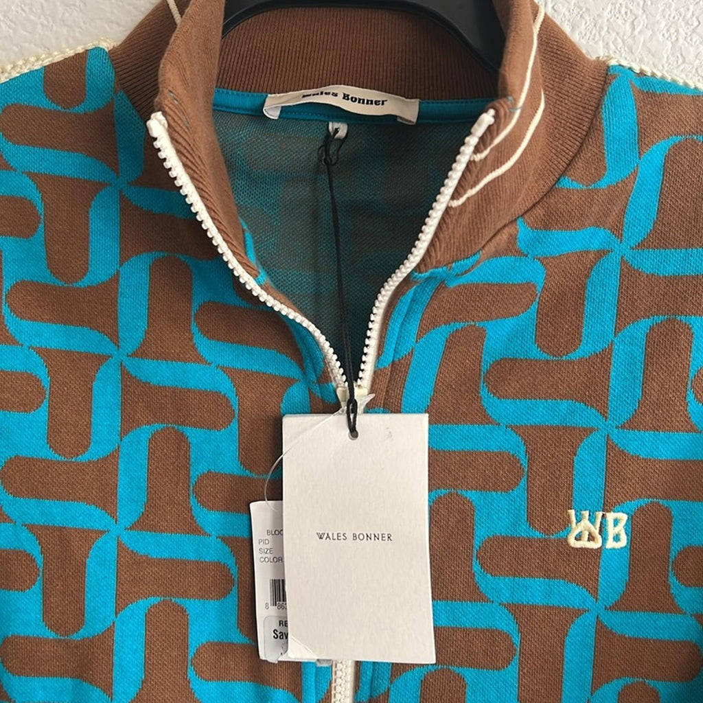 Wales Bonner Symphony Jacquard-Knit Organic Cotton Track Jacket Size 4 NWT
