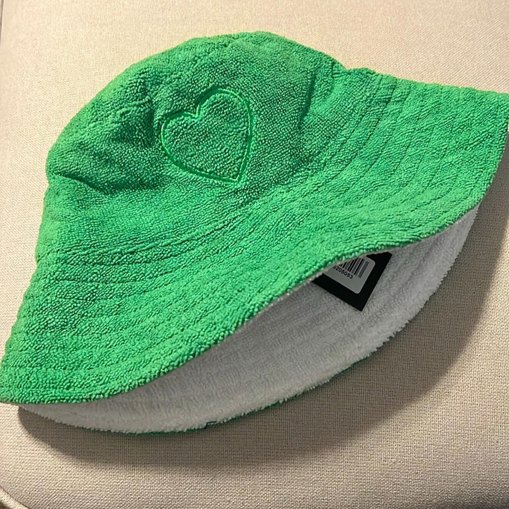 Jocelyn Palm Springs French Terry Bucket Hat, Green New w/Tag Retail $85