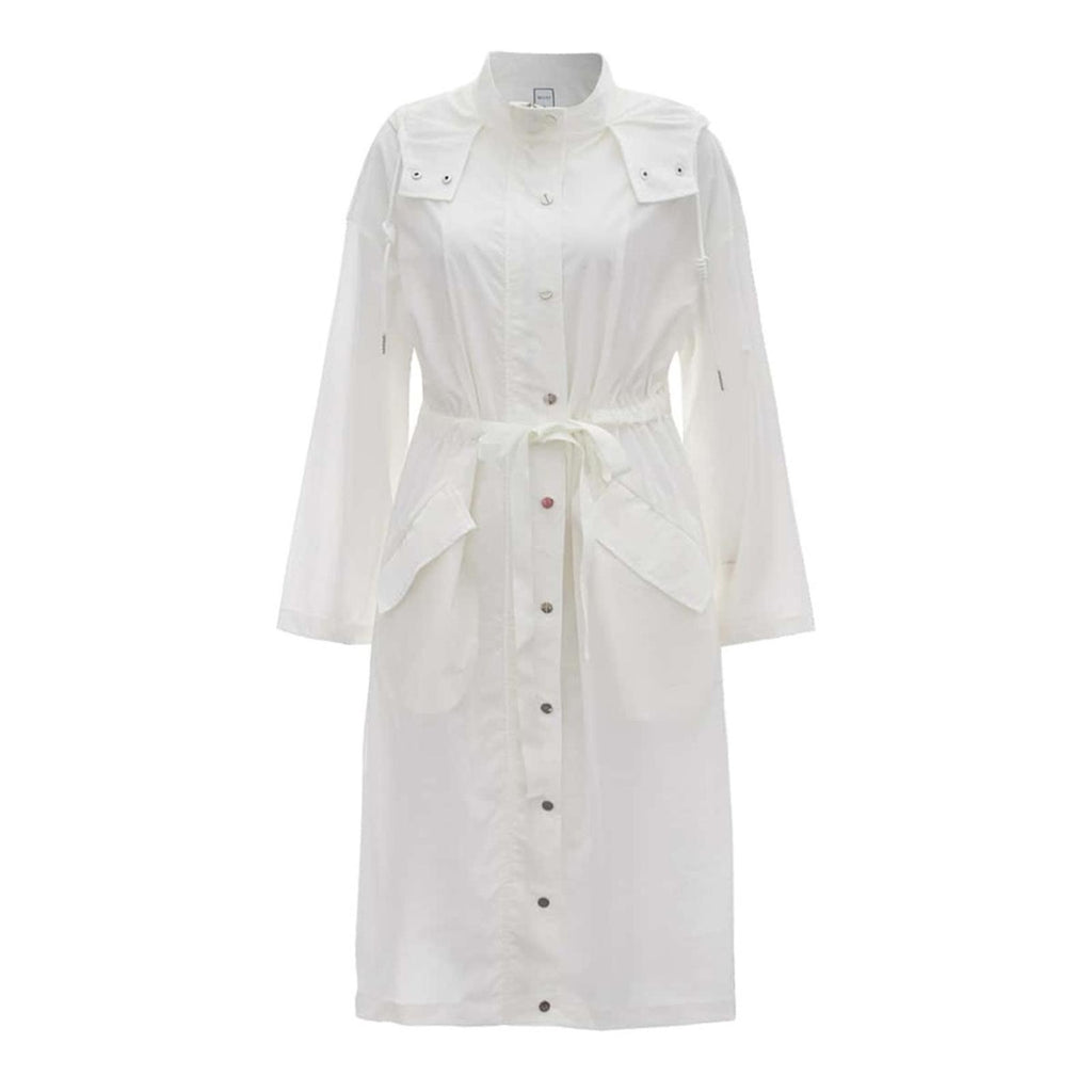 MOTF Lightweight Drawstring Trench Coat in White, Size L New in Packaging