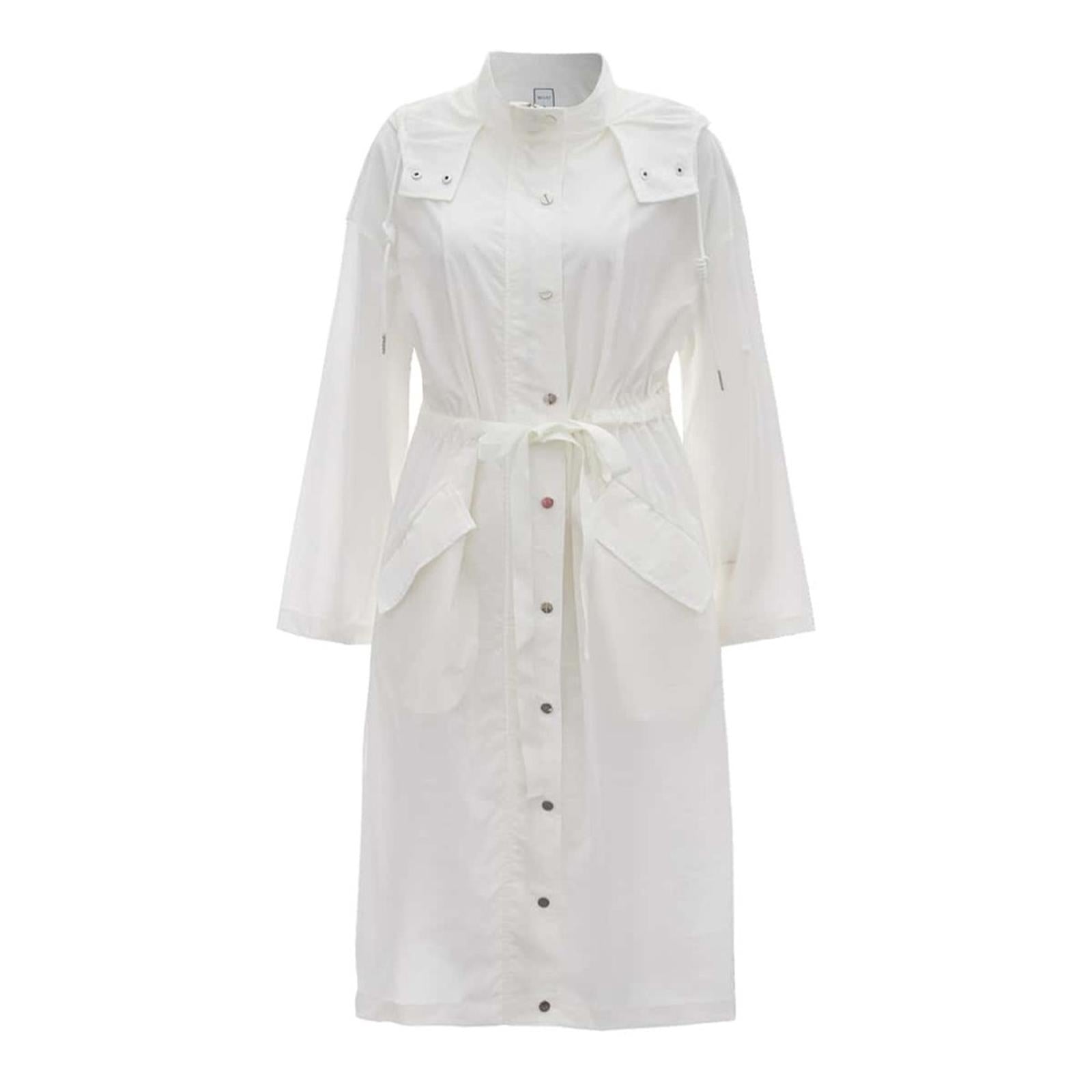 MOTF Lightweight Drawstring Trench Coat in White, Size L New in Packaging