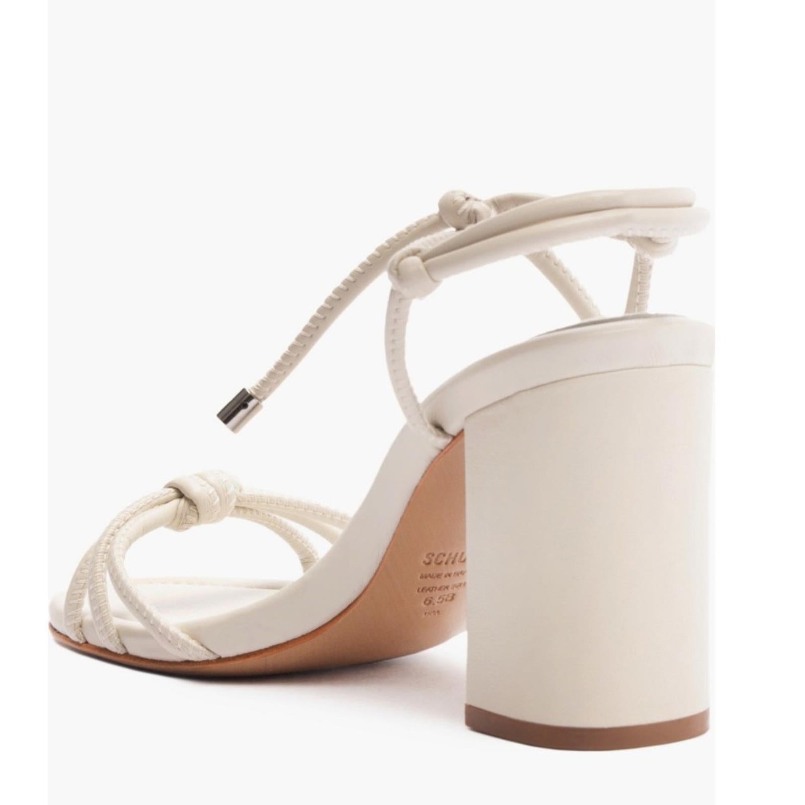 Schutz Women's Kate High Block Sandals in White, NWT, Size 6.5