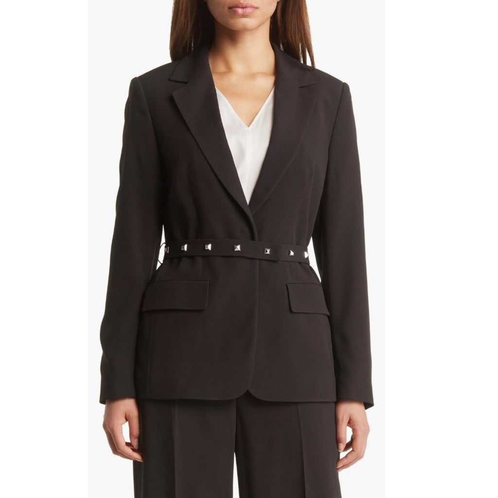 BOSS Jiriva Belted Jacket in Black, Size EU32 | US0 New w/Tag $645 SOLD OUT!