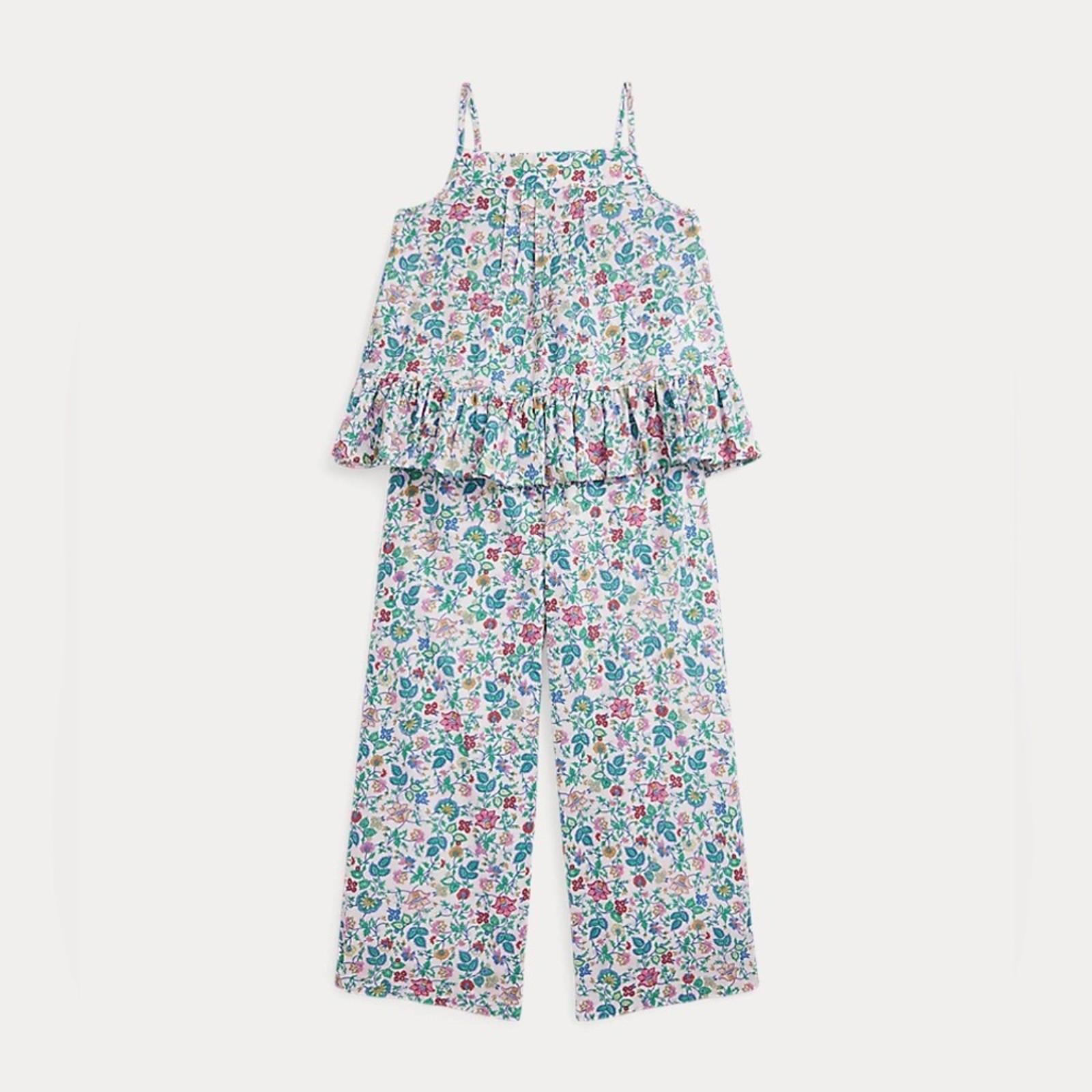 Polo Ralph Lauren Girl's Floral Cotton Batiste 2-Piece Set, Size 12 NWT $155