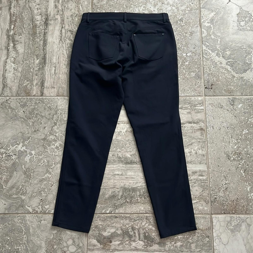 Lafayette 148 Acclaimed Stretch Mercer Pants, Navy/Black Size 4, New w/Tag