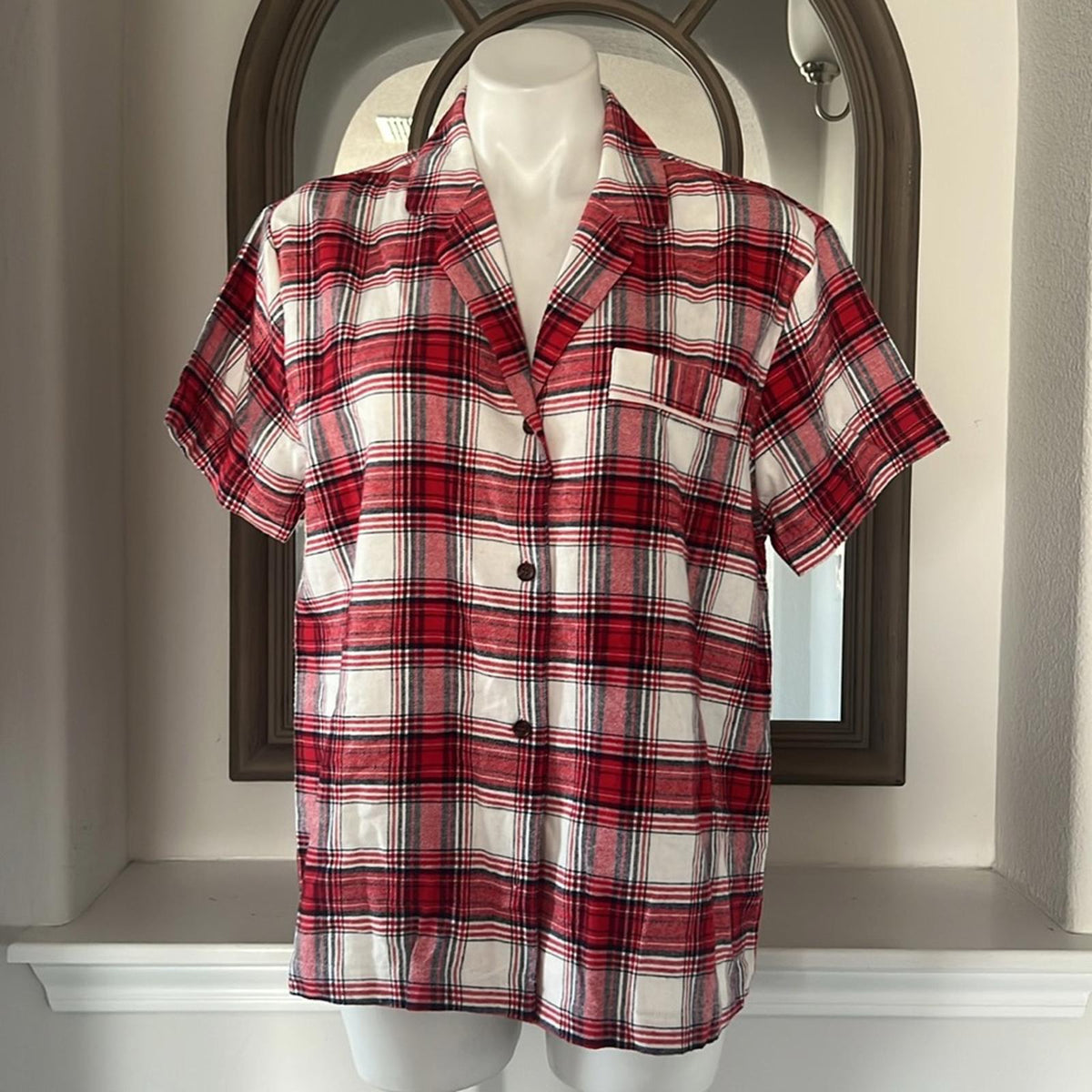 Eberjey Flannel Short Holiday Pajama Set, Size S New w/Tag $168