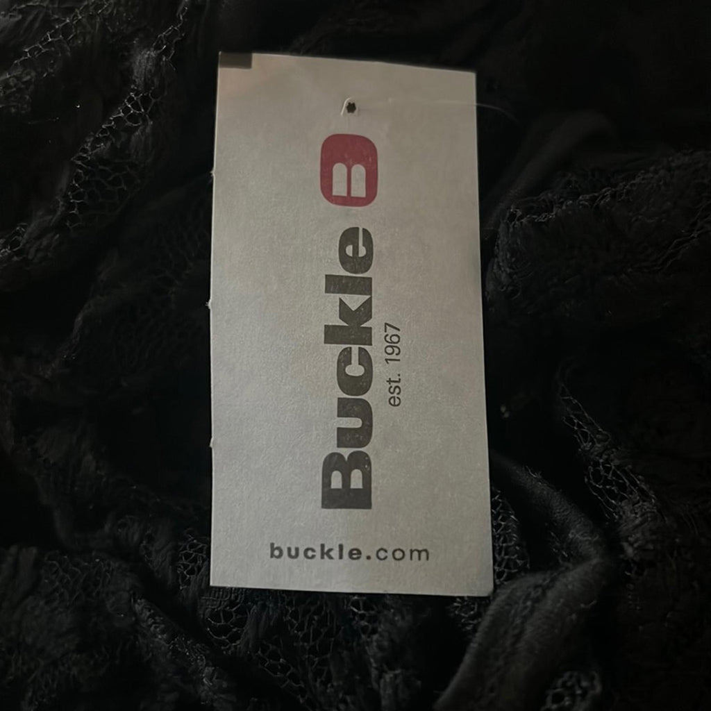 Buckle’s Daytrip Black Lace Top, Size M New w/Tag