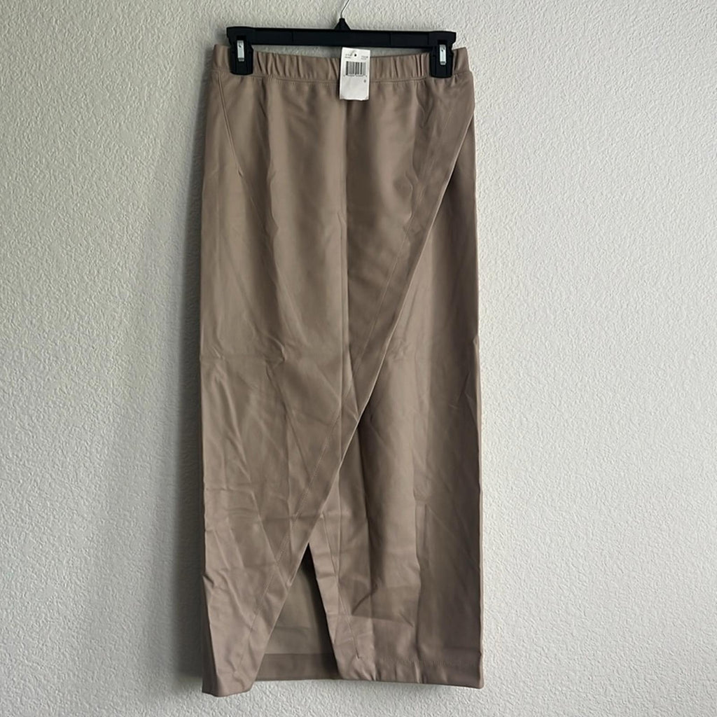 Enza Costa Faux Leather Faux Wrap Midi Skirt, NWT, Size 0 $295
