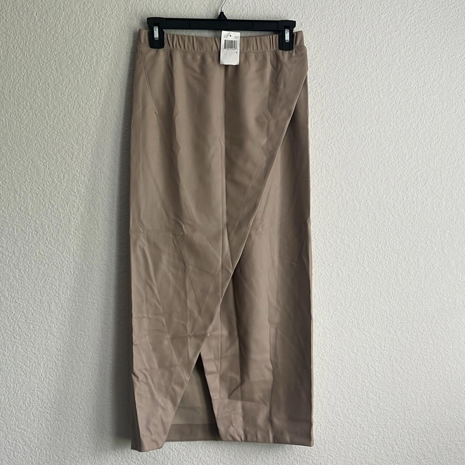 Enza Costa Faux Leather Faux Wrap Midi Skirt, NWT, Size 0 $295