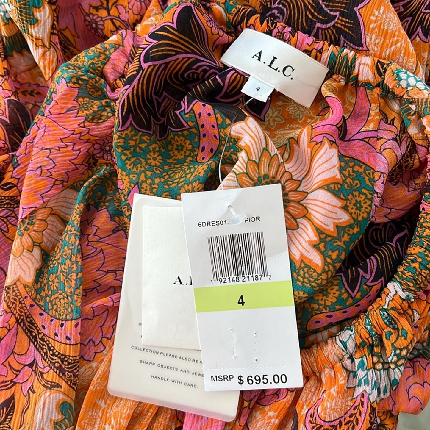 A.L.C. Izzy Silk Fit &Flare Cutout Dress, Size 4 New w/Tag Retail $695 SOLD OUT!