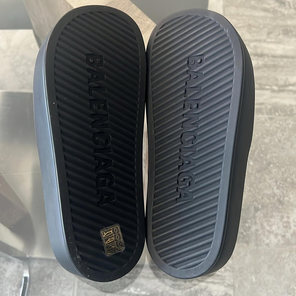 Balenciaga Chunky Slide Sandals in Black Rubber, Size 41 +2 Dust Bags EXCELLENT!